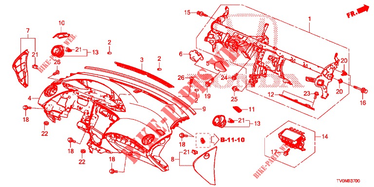 INSTRUMENTENBRETT, OBEN (LH) für Honda CIVIC 1.8 ELEGANCE 5 Türen 5 gang automatikgetriebe 2016