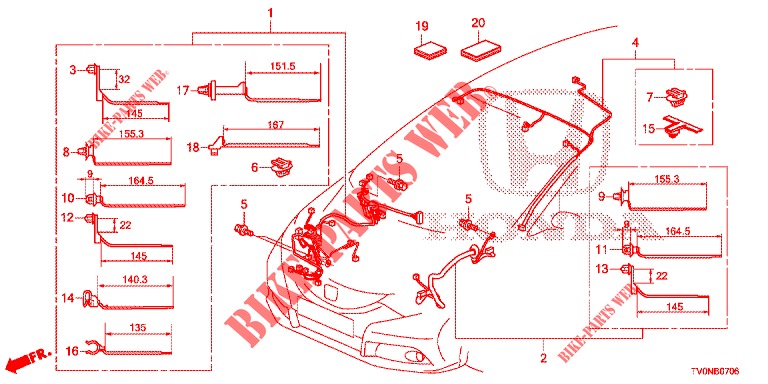 KABELBAUM (4) (LH) für Honda CIVIC 1.8 ELEGANCE 5 Türen 5 gang automatikgetriebe 2016