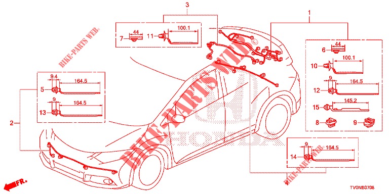 KABELBAUM (5) für Honda CIVIC 1.8 ELEGANCE 5 Türen 5 gang automatikgetriebe 2016