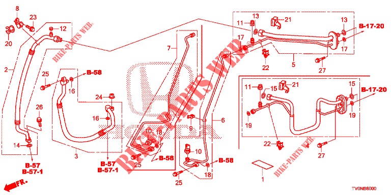 KLIMAANLAGE (FLEXIBLES/TUYAUX) (LH) für Honda CIVIC 1.8 ELEGANCE 5 Türen 5 gang automatikgetriebe 2016