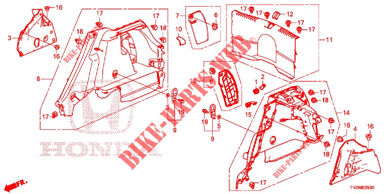KOFFERRAUM SEITENVERKL.  für Honda CIVIC 1.8 ELEGANCE 5 Türen 5 gang automatikgetriebe 2016