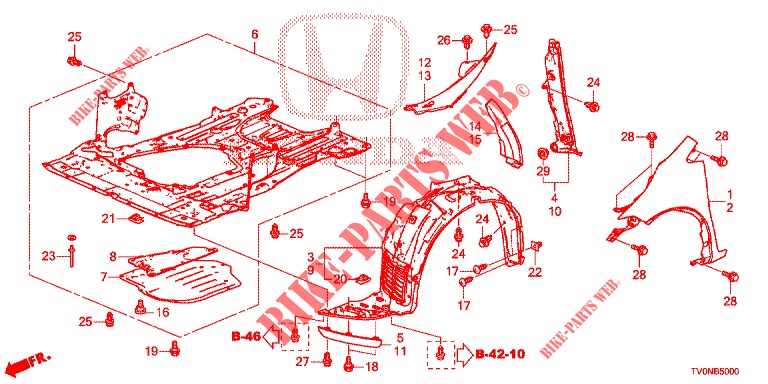 KOTFLUEGEL, VORNE  für Honda CIVIC 1.8 ELEGANCE 5 Türen 5 gang automatikgetriebe 2016