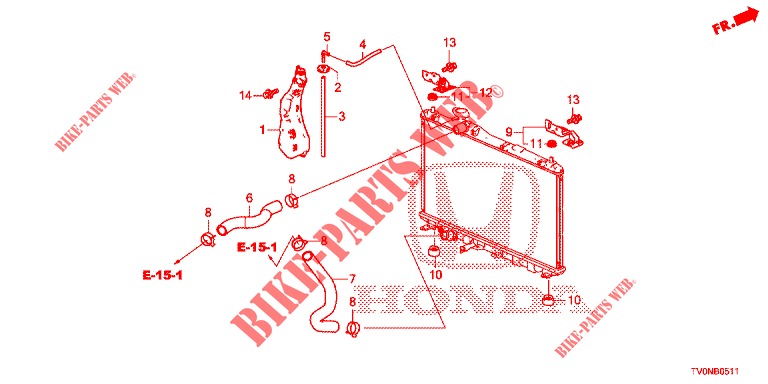 KUEHLERSCHLAUCH/RESERVETANK (1.8L) für Honda CIVIC 1.8 ELEGANCE 5 Türen 5 gang automatikgetriebe 2016