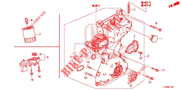 OELPUMPE (1.8L) für Honda CIVIC 1.8 ELEGANCE 5 Türen 5 gang automatikgetriebe 2016