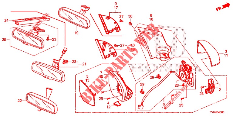 SPIEGEL/SCHIEBEDACH  für Honda CIVIC 1.8 ELEGANCE 5 Türen 5 gang automatikgetriebe 2016