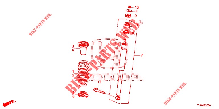 STOSSDAEMPFER HINTEN  für Honda CIVIC 1.8 ELEGANCE 5 Türen 5 gang automatikgetriebe 2016