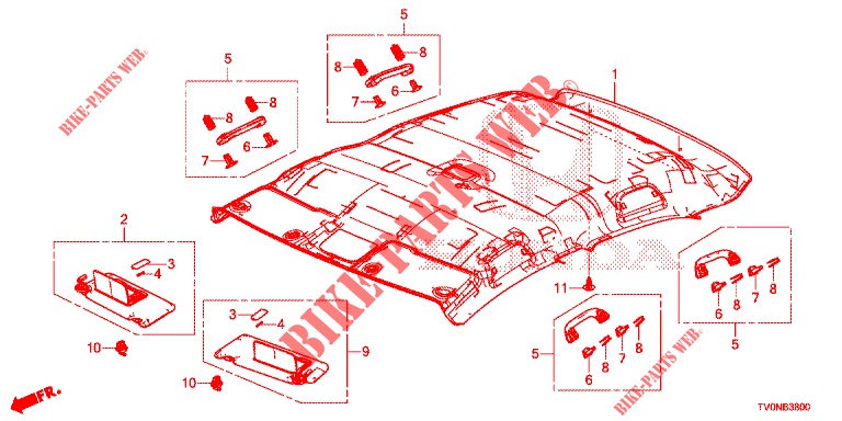 DACHVERKLEIDUNG  für Honda CIVIC 1.8 EXECUTIVE 5 Türen 6 gang-Schaltgetriebe 2016