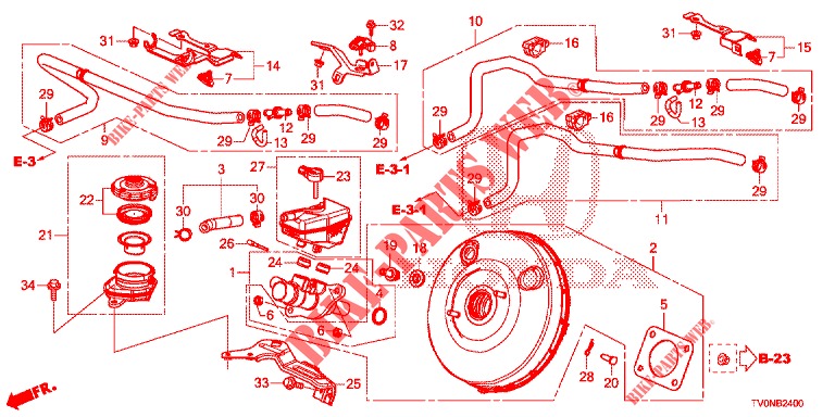 HAUPTBREMSZYLINDER/MASTER POWER (LH) für Honda CIVIC 1.8 EXECUTIVE 5 Türen 6 gang-Schaltgetriebe 2016
