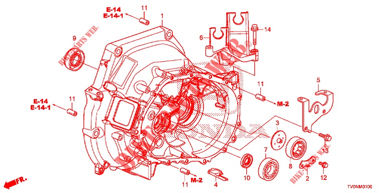KUPPLUNGSGEHAEUSE  für Honda CIVIC 1.8 EXECUTIVE 5 Türen 6 gang-Schaltgetriebe 2016