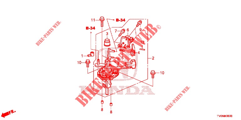 SCHALTHEBEL(MT)  für Honda CIVIC 1.8 EXECUTIVE 5 Türen 6 gang-Schaltgetriebe 2016