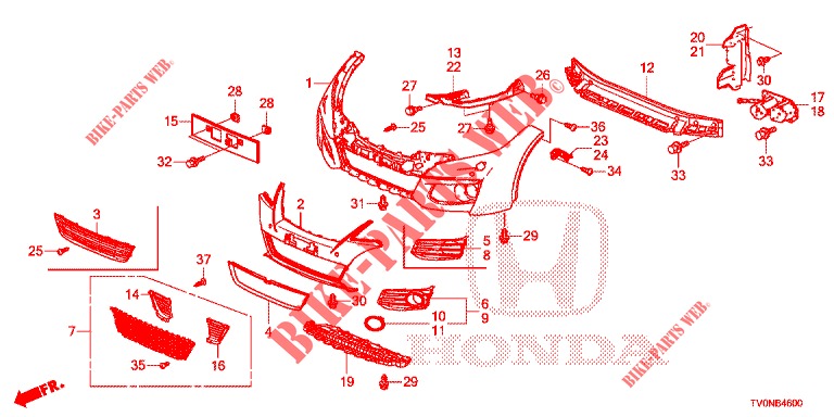 VORDERE STOSSFAENGER  für Honda CIVIC 1.8 EXECUTIVE 5 Türen 6 gang-Schaltgetriebe 2016