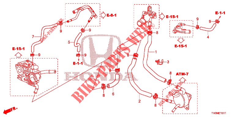 WASSERSCHLAUCH/HEIZUNGSSCHACHT (1.8L) für Honda CIVIC 1.8 EXECUTIVE 5 Türen 6 gang-Schaltgetriebe 2016