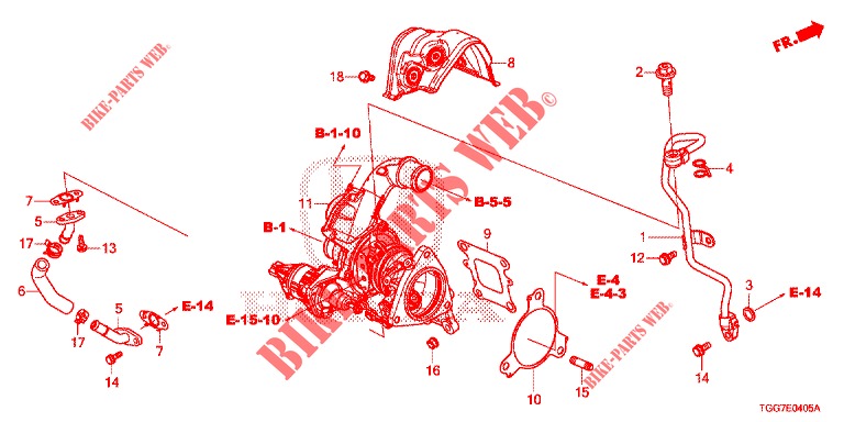 TURBOLADER (1,0 L) für Honda CIVIC 1.0 S 5 Türen vollautomatische 2017