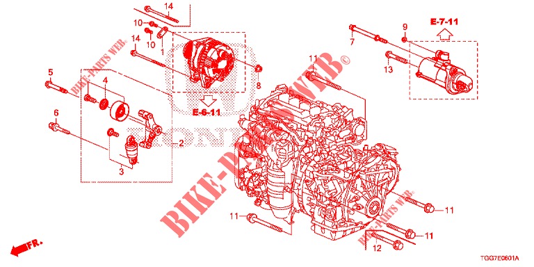 AUTOMATISCHE SPANNVORRICHTUNG (1.5L) für Honda CIVIC 1.5 PRESTIGE 5 Türen 6 gang-Schaltgetriebe 2017