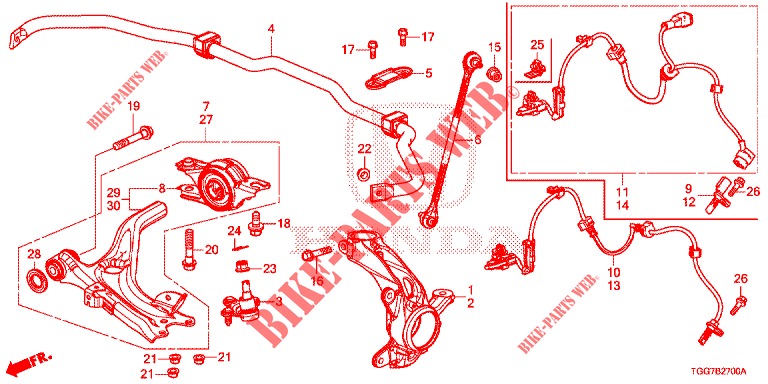 GELENK, VORNE  für Honda CIVIC 1.5 PRESTIGE 5 Türen 6 gang-Schaltgetriebe 2017