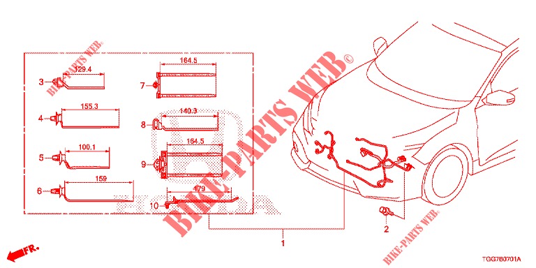 KABELBAUM (2) (LH) für Honda CIVIC 1.5 PRESTIGE 5 Türen 6 gang-Schaltgetriebe 2017