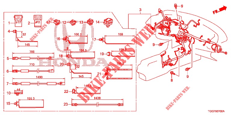 KABELBAUM (3) (LH) für Honda CIVIC 1.5 PRESTIGE 5 Türen 6 gang-Schaltgetriebe 2017