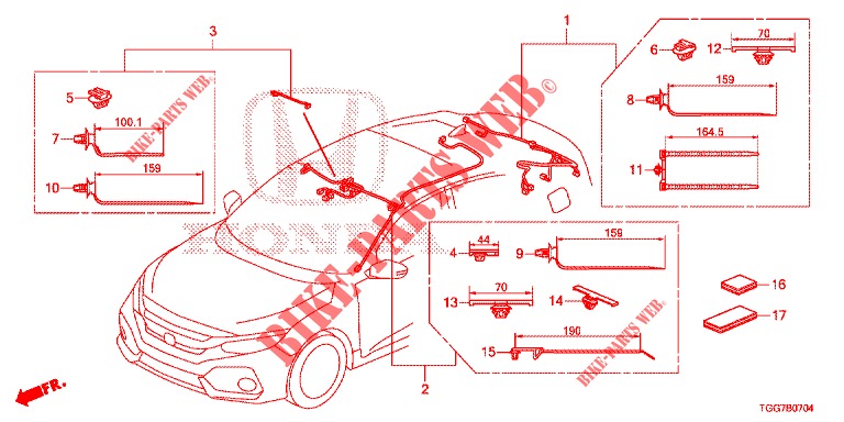 KABELBAUM (5) (LH) für Honda CIVIC 1.5 PRESTIGE 5 Türen 6 gang-Schaltgetriebe 2017