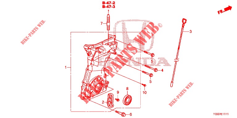 KETTENGEHAEUSE (1.5L) für Honda CIVIC 1.5 PRESTIGE 5 Türen 6 gang-Schaltgetriebe 2017