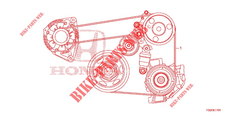 LICHTMASCHINENRIEMEN (1.5L) für Honda CIVIC 1.5 PRESTIGE 5 Türen 6 gang-Schaltgetriebe 2017