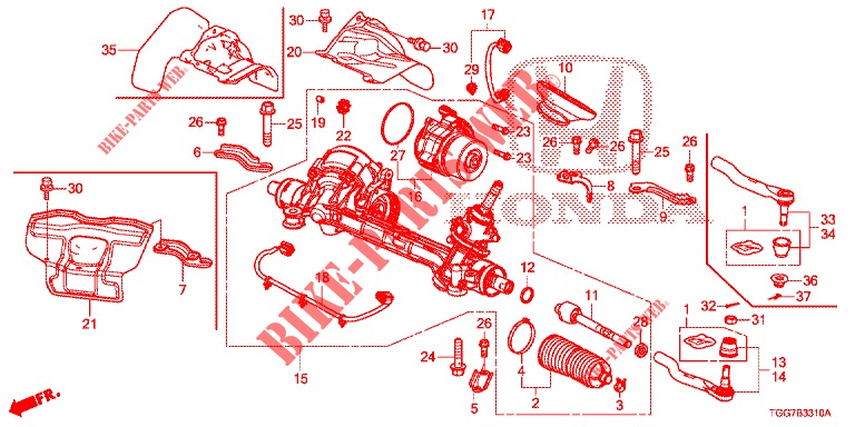 SERVOLENKGETRIEBE (EPS) (LH) für Honda CIVIC 1.5 PRESTIGE 5 Türen 6 gang-Schaltgetriebe 2017