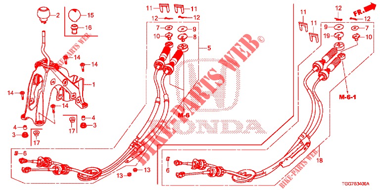 WAHLHEBEL(HMT)  für Honda CIVIC 1.5 PRESTIGE 5 Türen 6 gang-Schaltgetriebe 2017