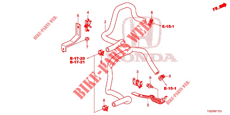 WASSERSCHLAUCH/HEIZUNGSSCHACHT (1.5L) für Honda CIVIC 1.5 PRESTIGE 5 Türen 6 gang-Schaltgetriebe 2017