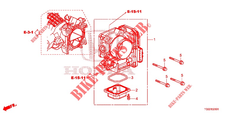 DROSSELKLAPPENGEHAEUSE (1.5L) für Honda CIVIC 1.5 SPORT PLUS 5 Türen 6 gang-Schaltgetriebe 2017