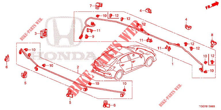 EINPARKSENSOR  für Honda CIVIC 1.5 SPORT PLUS 5 Türen 6 gang-Schaltgetriebe 2017