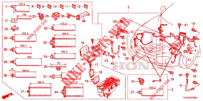 KABELBAUM (1) (LH) für Honda CIVIC 1.5 SPORT PLUS 5 Türen 6 gang-Schaltgetriebe 2017