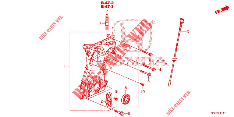 KETTENGEHAEUSE (1.5L) für Honda CIVIC 1.5 SPORT PLUS 5 Türen 6 gang-Schaltgetriebe 2017