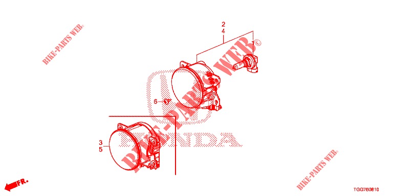 NEBELSCHEINWERFER  für Honda CIVIC 1.5 SPORT PLUS 5 Türen 6 gang-Schaltgetriebe 2017