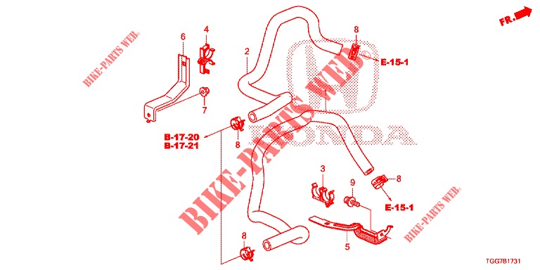 WASSERSCHLAUCH/HEIZUNGSSCHACHT (1.5L) für Honda CIVIC 1.5 SPORT PLUS 5 Türen 6 gang-Schaltgetriebe 2017