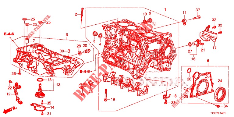 ZYLINDERBLOCK/OELWANNE (1.5L) für Honda CIVIC 1.5 SPORT PLUS 5 Türen 6 gang-Schaltgetriebe 2017