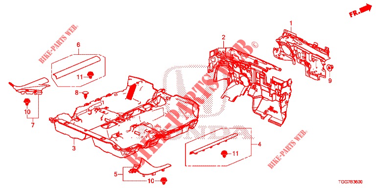 BODENMATTE/ISOLATOR  für Honda CIVIC  1.5 SPORT PLUS 5 Türen vollautomatische 2017