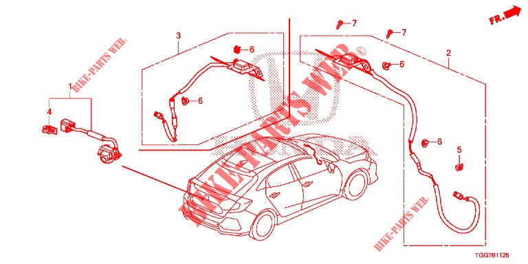 GPS/KAMERA ANTENNE RÜCKANSICHT für Honda CIVIC  1.5 SPORT PLUS 5 Türen vollautomatische 2017