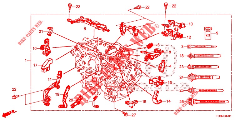 KABELBAUM (1.5L) für Honda CIVIC  1.5 SPORT PLUS 5 Türen vollautomatische 2017