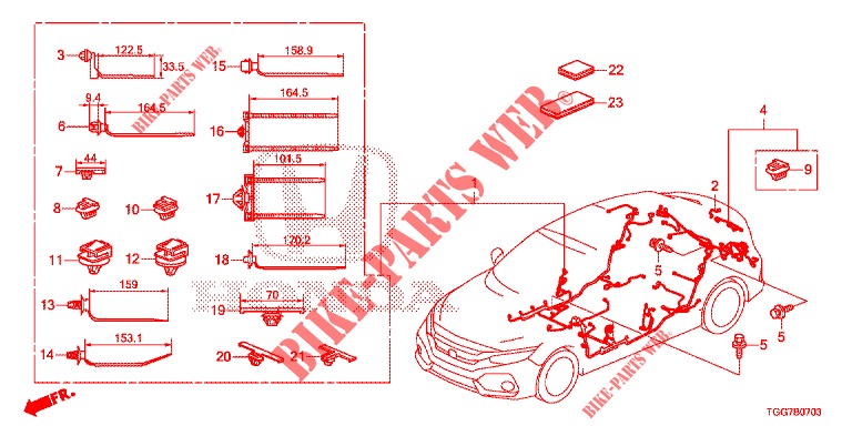 KABELBAUM (4) (LH) für Honda CIVIC  1.0 S 5 Türen 6 gang-Schaltgetriebe 2018