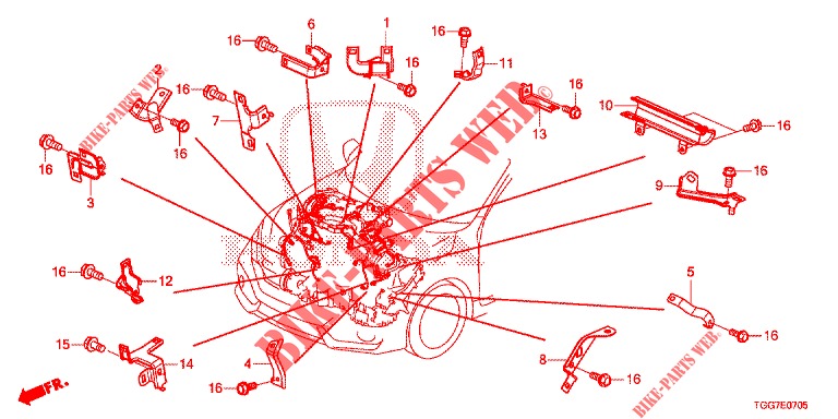 MOTORKABELBAUM, STREBE (1,0 L) für Honda CIVIC  1.0 S 5 Türen 6 gang-Schaltgetriebe 2018