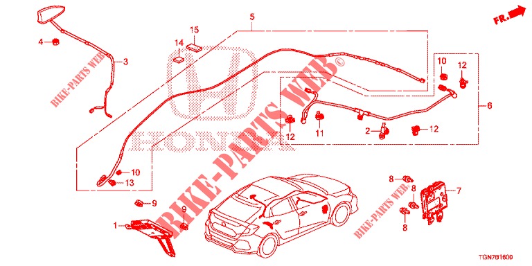 ANTENNE/LAUTSPRECHER (LH) für Honda CIVIC DIESEL 1.6 ENTRY 5 Türen 6 gang-Schaltgetriebe 2018