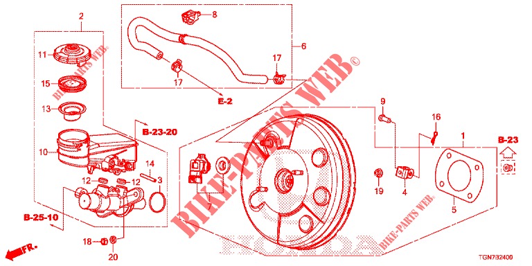 HAUPTBREMSZYLINDER/MASTER POWER (LH) für Honda CIVIC DIESEL 1.6 ENTRY 5 Türen 6 gang-Schaltgetriebe 2018