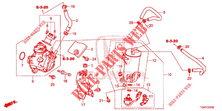 KRAFTSTOFF, SCHIENE/HOCHDRUCKPUMPE(DIESEL)  für Honda CIVIC DIESEL 1.6 ENTRY 5 Türen 6 gang-Schaltgetriebe 2018