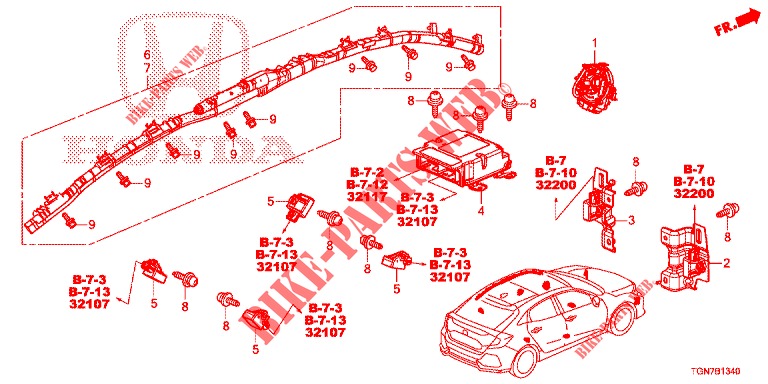 SRS EINHEIT(RH)  für Honda CIVIC DIESEL 1.6 ENTRY 5 Türen 6 gang-Schaltgetriebe 2018