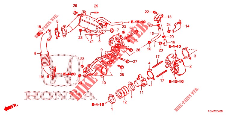 EGR STEUERVENTIL (LP) für Honda CIVIC DIESEL 1.6 ENTRY 5 Türen 9 gang automatikgetriebe 2018