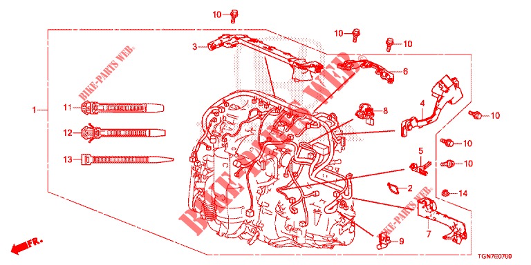 KABELBAUM(1)  für Honda CIVIC DIESEL 1.6 ENTRY 5 Türen 9 gang automatikgetriebe 2018