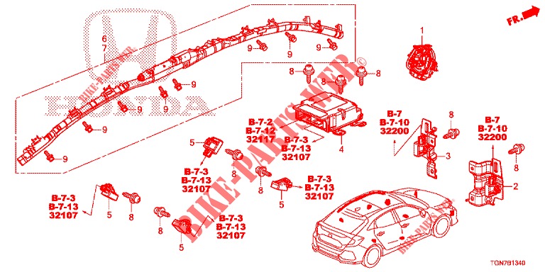 SRS EINHEIT(RH)  für Honda CIVIC DIESEL 1.6 ENTRY 5 Türen 9 gang automatikgetriebe 2018