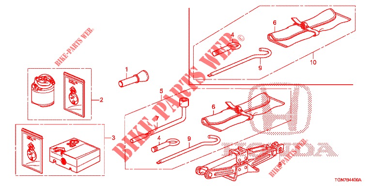 WERKZEUGE/WAGENHEBER  für Honda CIVIC DIESEL 1.6 ENTRY 5 Türen 9 gang automatikgetriebe 2018