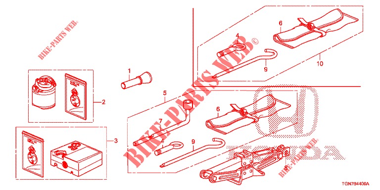 WERKZEUGE/WAGENHEBER  für Honda CIVIC DIESEL 1.6 MID 5 Türen 9 gang automatikgetriebe 2018