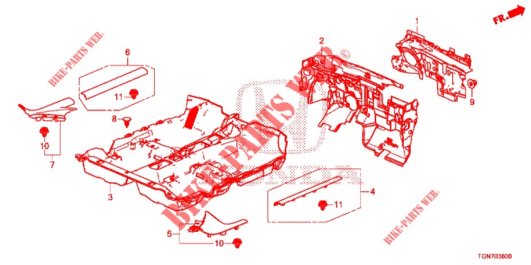 BODENMATTE/ISOLATOR  für Honda CIVIC DIESEL 1.6 MID Black Edition 5 Türen 9 gang automatikgetriebe 2018
