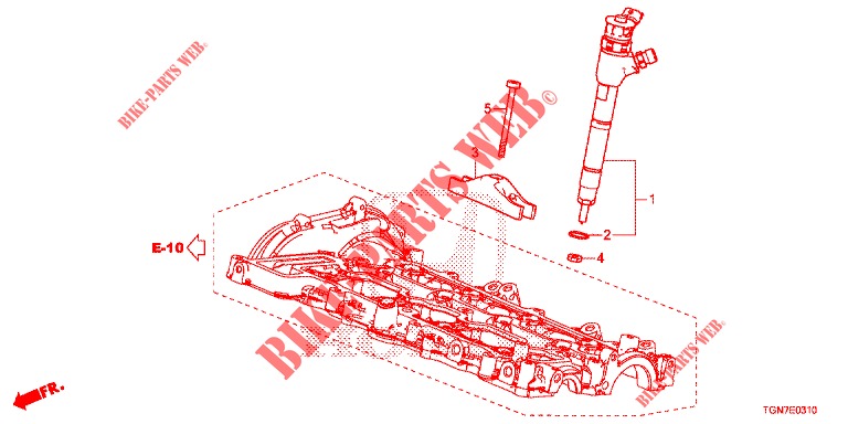 KRAFTSTOFFEINSPRITZUNG('84,'85)  für Honda CIVIC DIESEL 1.6 MID Black Edition 5 Türen 9 gang automatikgetriebe 2018